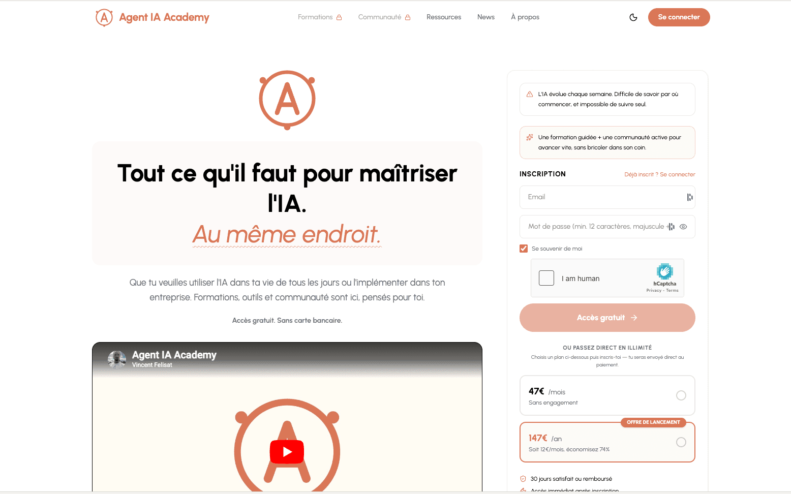 Site web Agentia Academy